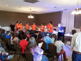 Orange-shirted Volunteers Helped with all Aspects of the the INDMAS 2013 Frag Swap (Raffle Shown Here)
